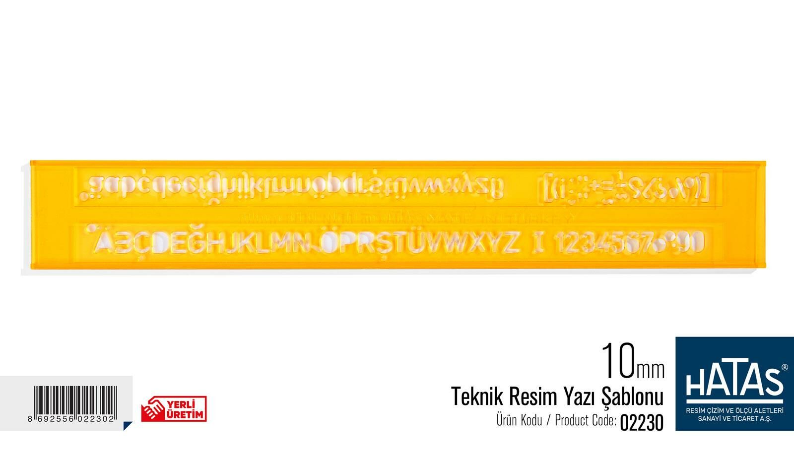 HATAS 02230 TEKNİK RESİM YAZI ŞABLONU 10 MM