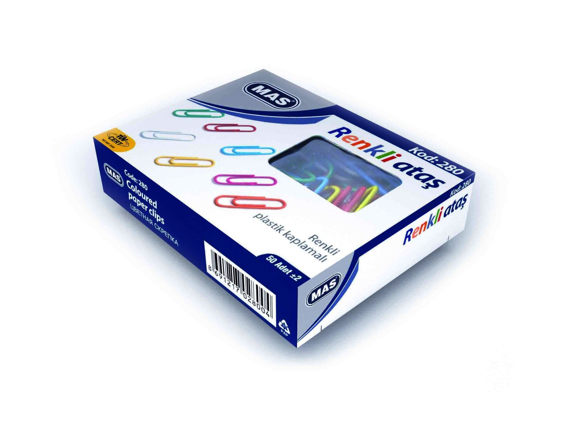MAS 280 ATAŞ RENKLİ PVC KAPLI 28 MM 36 LI KT