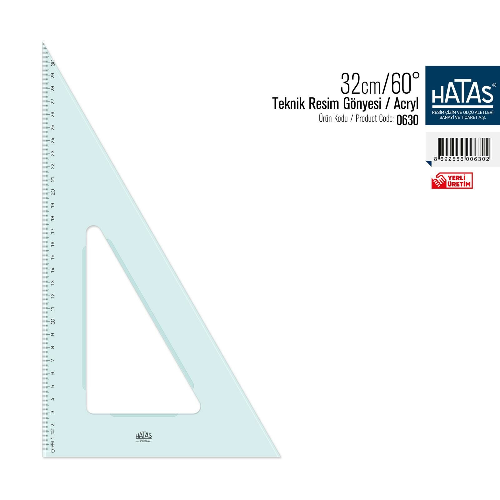 HATAS 0630 TEKNİK RESİM GÖNYESİ 32/60 (ACRLY) 10' LU KT.