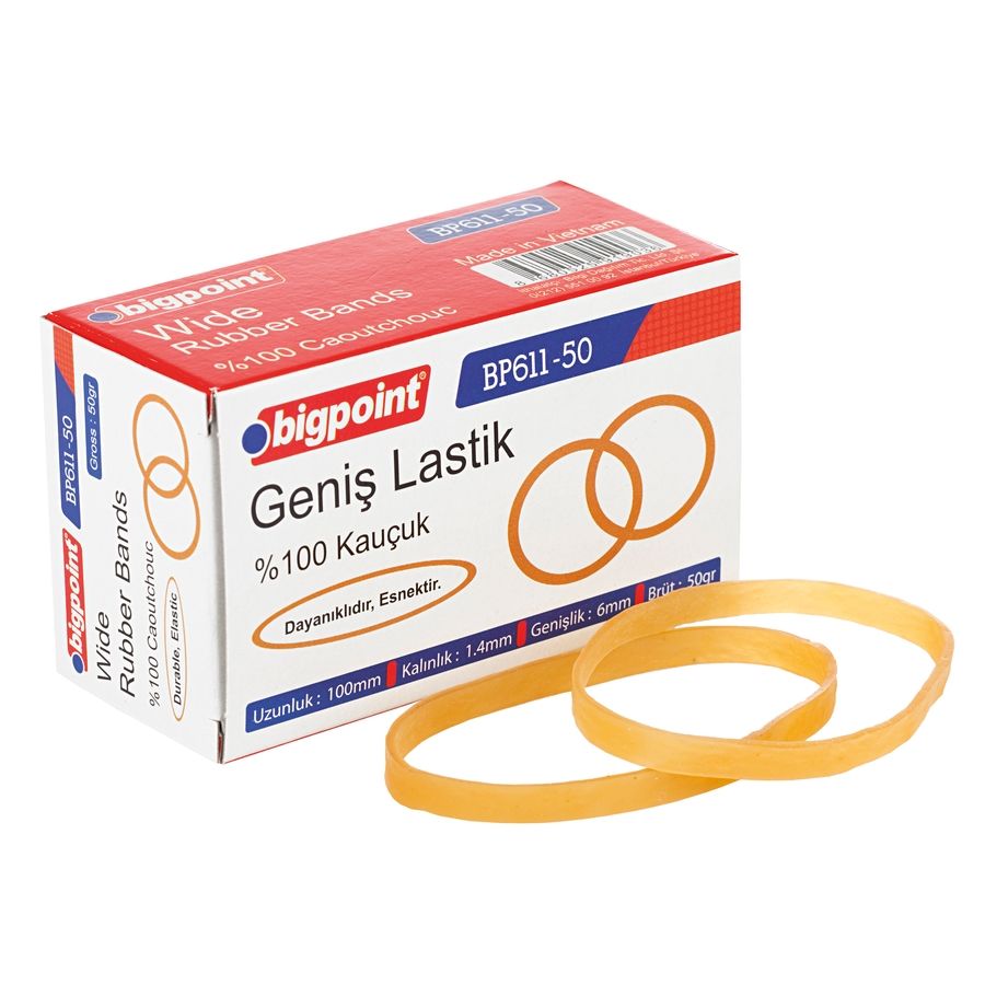 BİGPOİNT BP611-50 GENİŞ AMBALAJ LASTİĞİ 50 GRAM %100 KAUÇUK