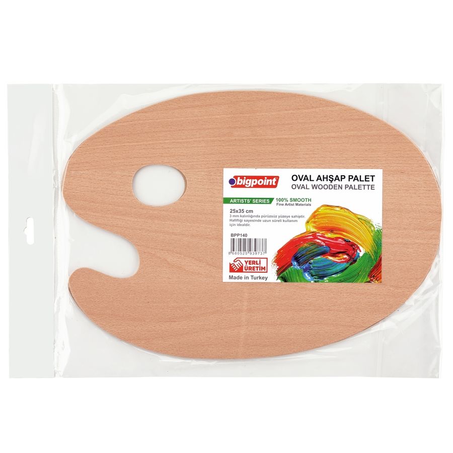 BİGPOİNT BPP140 AHŞAP SANATSAL OVAL PALET 40CM