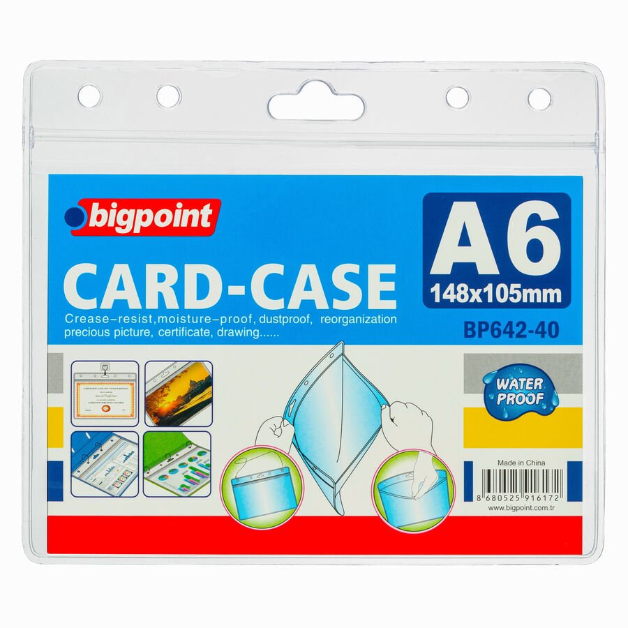 BİGPOİNT BP642-40 KİLİTLİ KART POŞETİ YATAY A6 (148X105MM) 10'LU PAKET