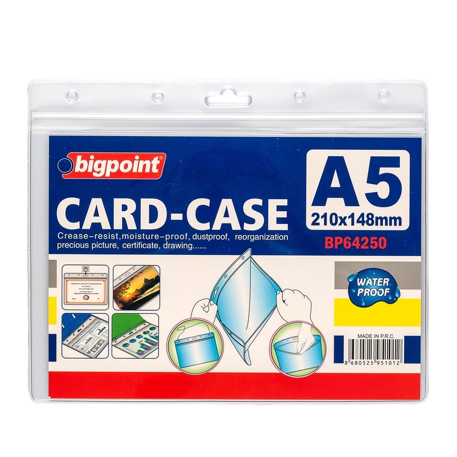 BİGPOİNT BP642-50 KİLİTLİ KART POŞETİ YATAY A5 (210X148MM) 10'LU PAKET