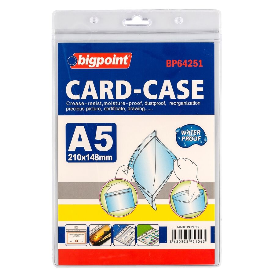 BİGPOİNT BP642-51 KİLİTLİ KART POŞETİ DİKEY A5 (148X210MM) 10'LU PAKET