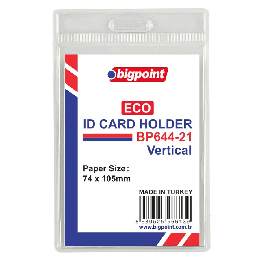 BİGPOİNT BP644-21 ECO KART POŞETİ DİKEY 74X105MM 100'LÜ PAKET