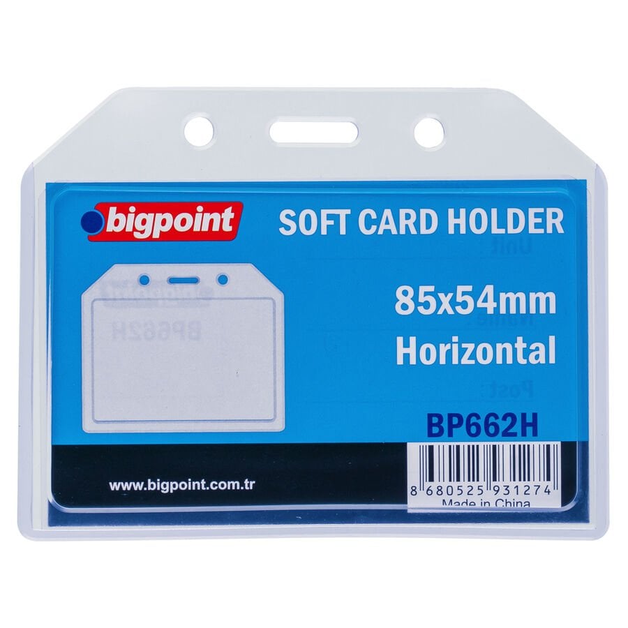 BİGPOİNT BP662H KART KABI YATAY ŞEFFAF 85X54MM 10'LU PAKET