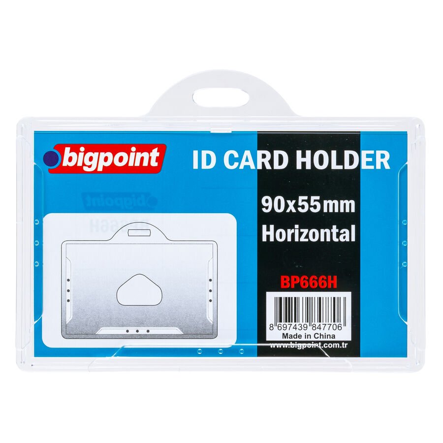 BİGPOİNT BP666H KART KABI SERT YATAY ŞEFFAF 90X55MM 10'LU PAKET