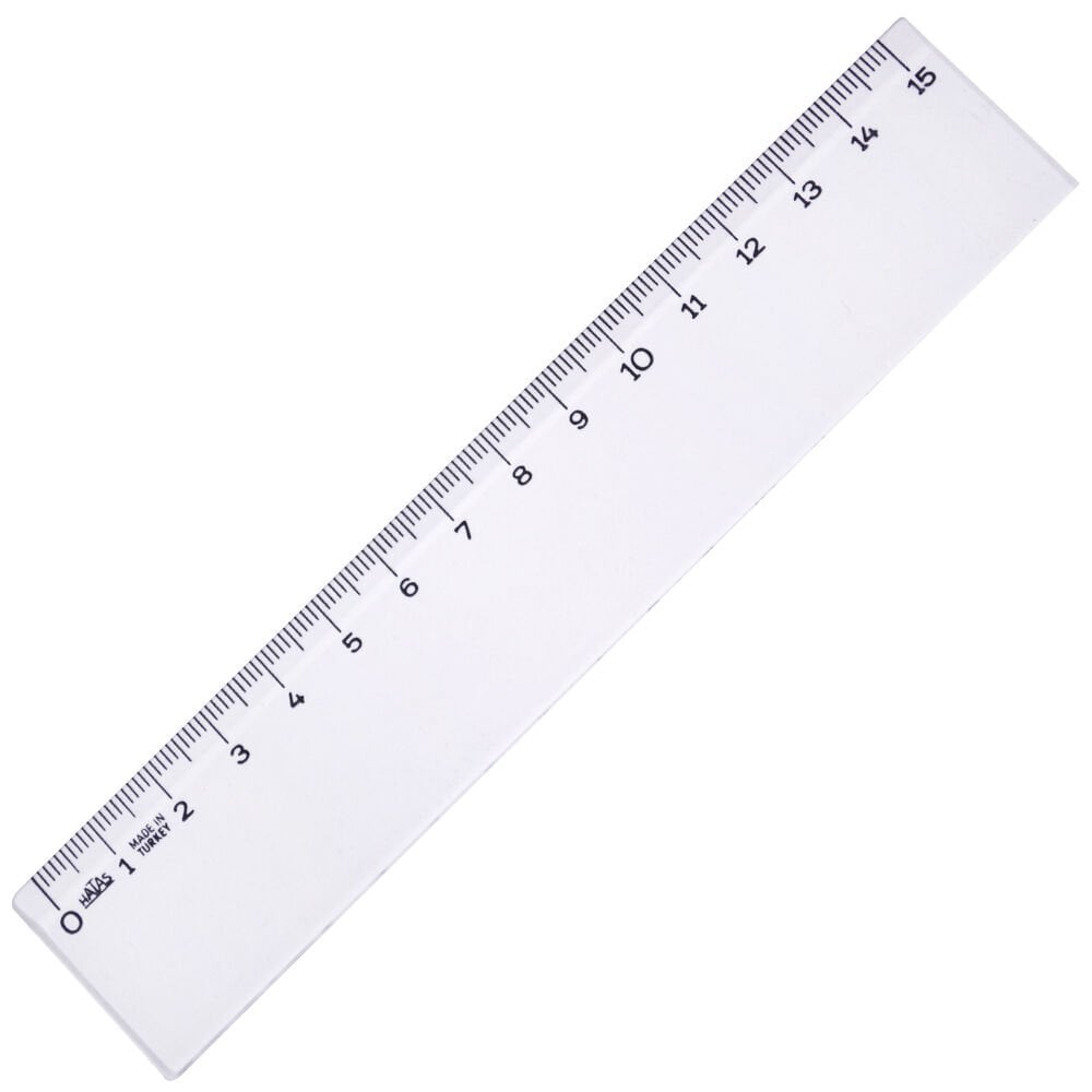 HATAS 0140 PLASTİK CETVEL 15 CM ŞEFFAF 25'Lİ KT.