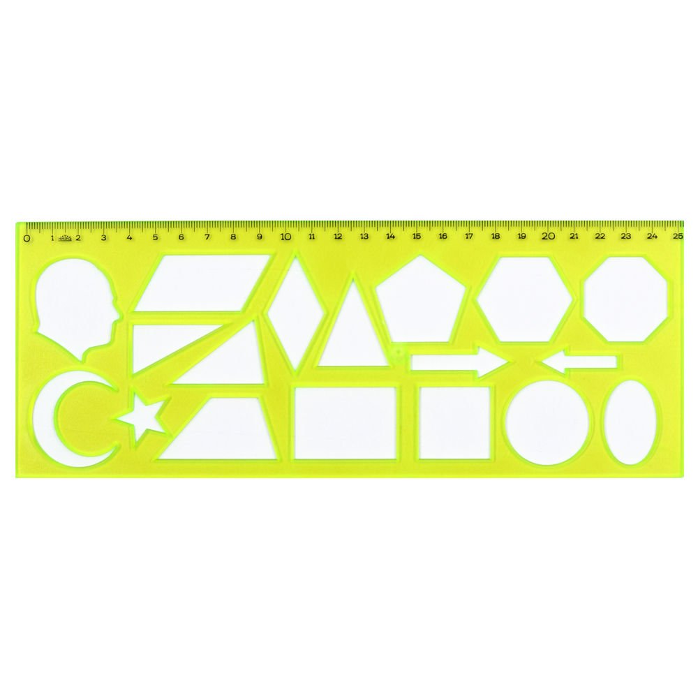 HATAS 02285 GEOMETRİK ŞEKİLLER ŞABLONU 25'Lİ KT.