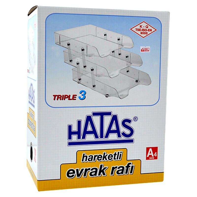 HATAS 02380 EVRAK RAFI ÜÇLÜ  HAREKETLİ ŞEFFAF