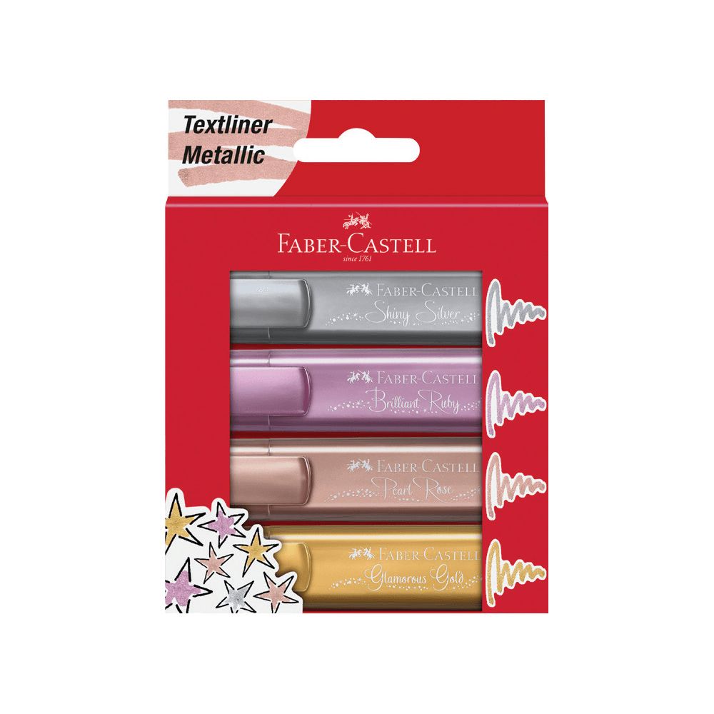 FABER 154640 FOSFORLU KALEM 46 METALİK RENK 4'LÜ