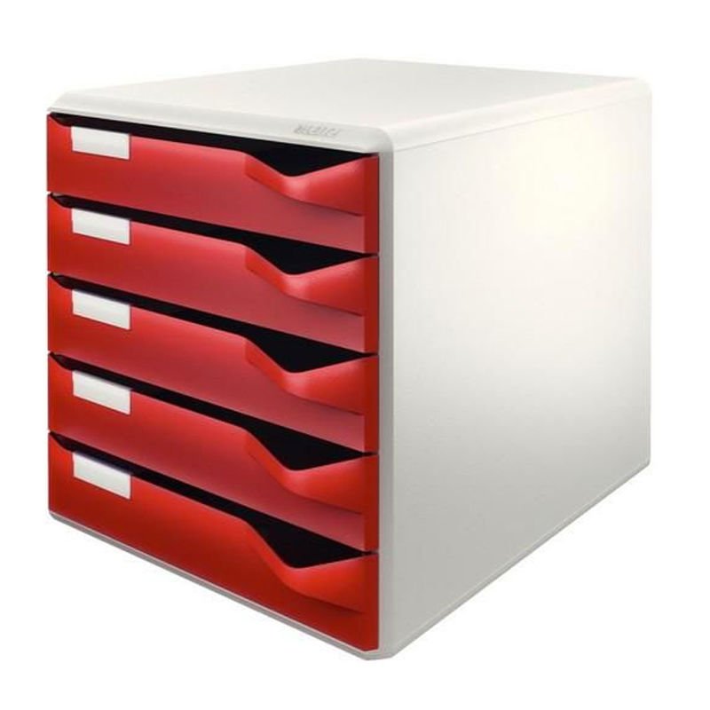 LEITZ 5280-25 EVRAK RAFI 5 ÇEKMECELİ KIRMIZI