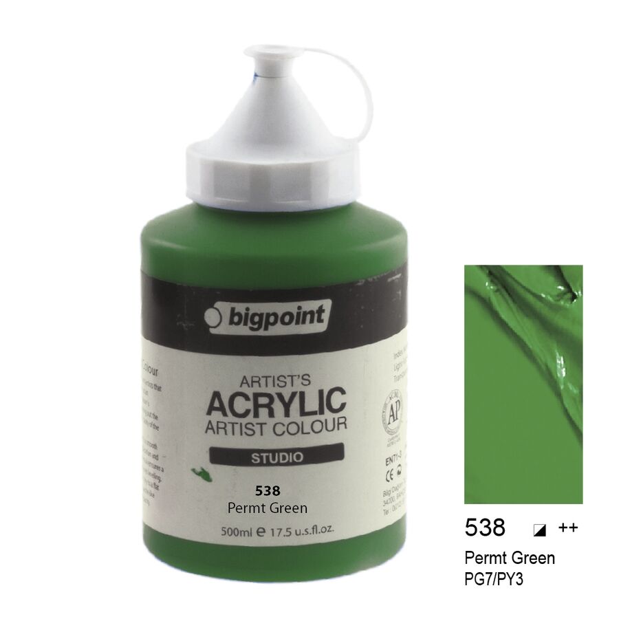 BİGPOİNT BPPAS500A-538 AKRİLİK BOYA 500 ML PERM GREEN 538