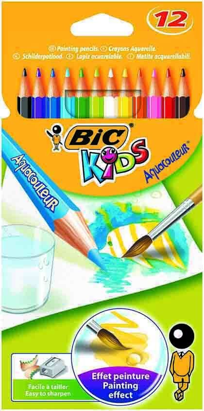 BİC AQUACOULEUR KURU SULU BOYA 12 RENK 8575613