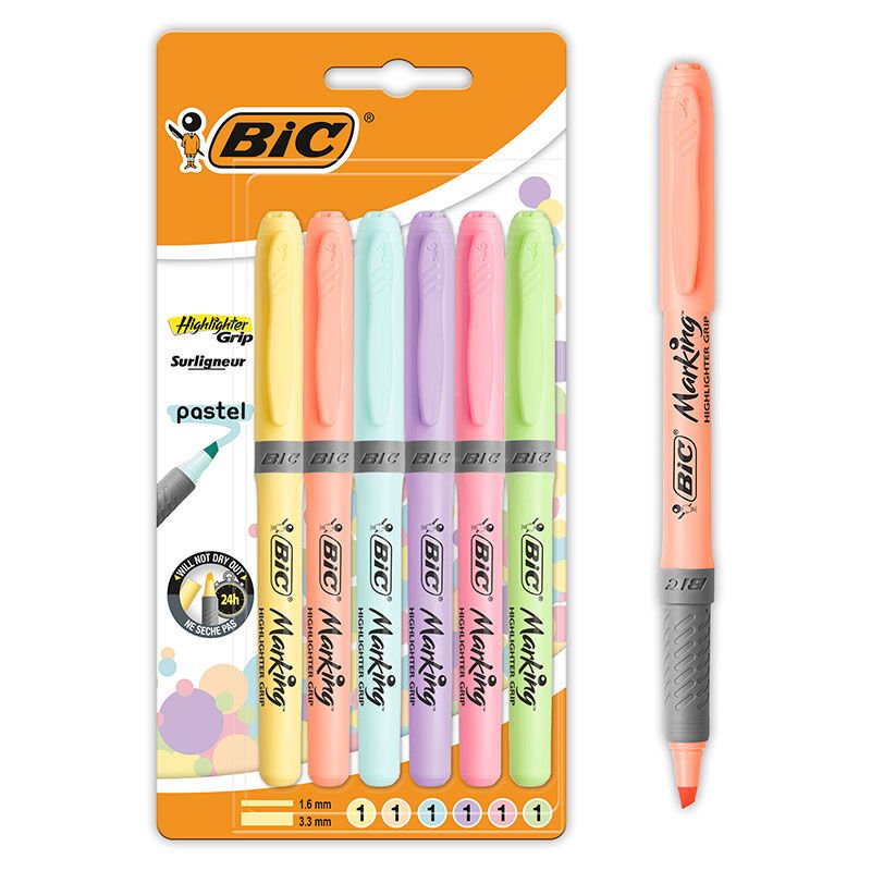 BİC FOSFORLU KALEM 6'LI PASTEL 994379-992561