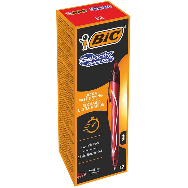 BİC GELOCITY HIZLI KURUYAN JEL KALEM KIRMIZ 12'Lİ KT 949874