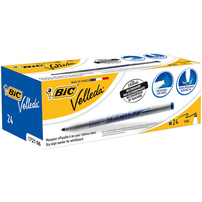 BİC VELLEDA 1721 İNCE TAHTA KALEMİ MAVİ 24'LÜ 841841