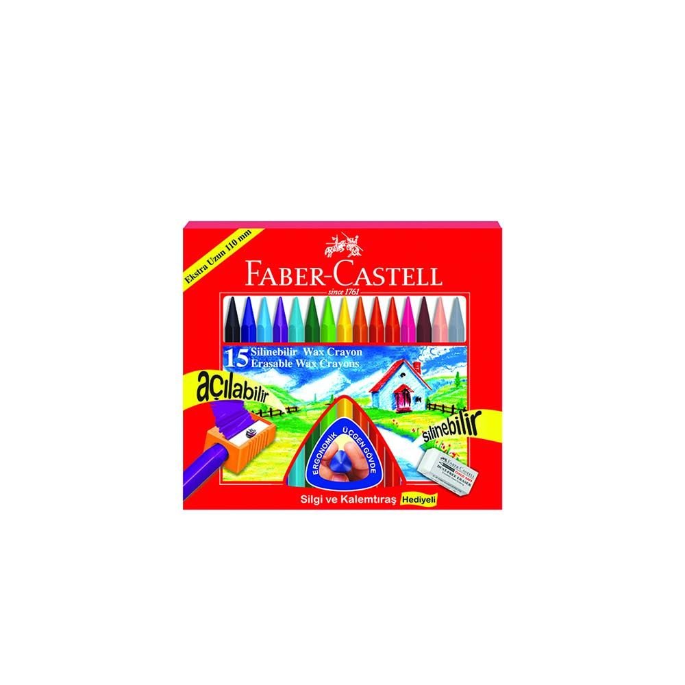 FABER 122715 SİLİNEBİLİR WAX CRAYON PASTEL (15'Lİ)