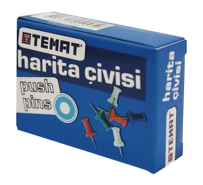 TEMAT 28359 HARİTA ÇİVİSİ 180 RENKLİ 12 Lİ KT.
