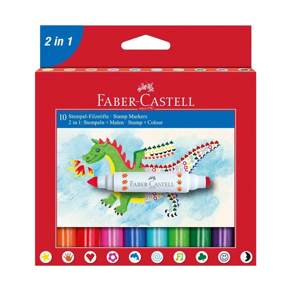 FABER 155170 JUMBO KEÇELİ KALEM 2IN1 (10'LU)