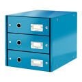 LEITZ 6048-36 WOW C&S 3 ÇEKMECELİ EVRAK RAFI METALİK MAVİ