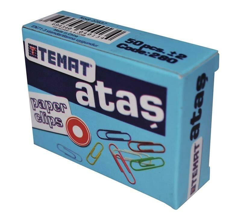 TEMAT 22837 RENKLİ ATAŞ 280 28MM KARIŞIK 12 Lİ KT.