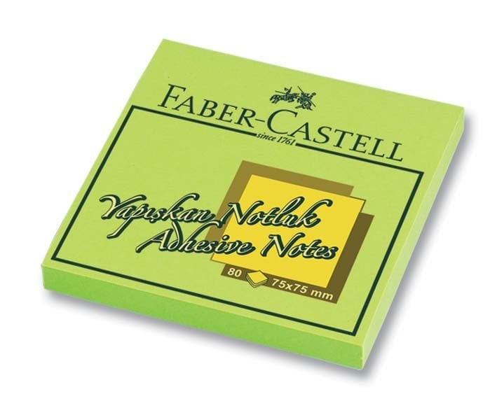FABER 565433 YAPIŞKAN NOTLUK 75*75MM YEŞİL (12'Lİ)