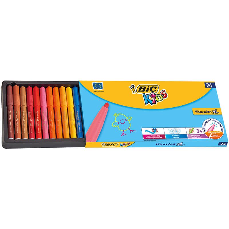 BİC VİSA YIKANABİLİR JUMBO KEÇELİ KALEM 24'LÜ 8290052