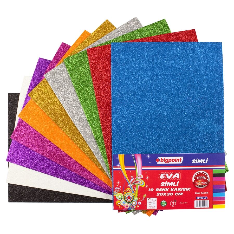 BİGPOİNT BP731-35 SİMLİ EVA 20X30CM KARIŞIK 10 RENK