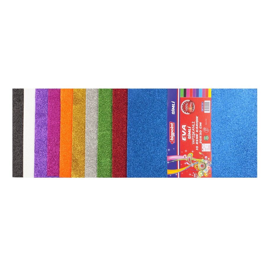 BİGPOİNT BP733-20 SİMLİ YAPIŞKANLI EVA 20X30CM KARIŞIK 10 RENK