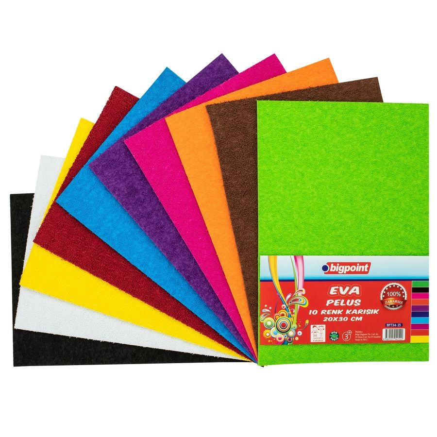 BİGPOİNT BP734-15 PELUŞ EVA 20X30CM KARIŞIK 10 RENK