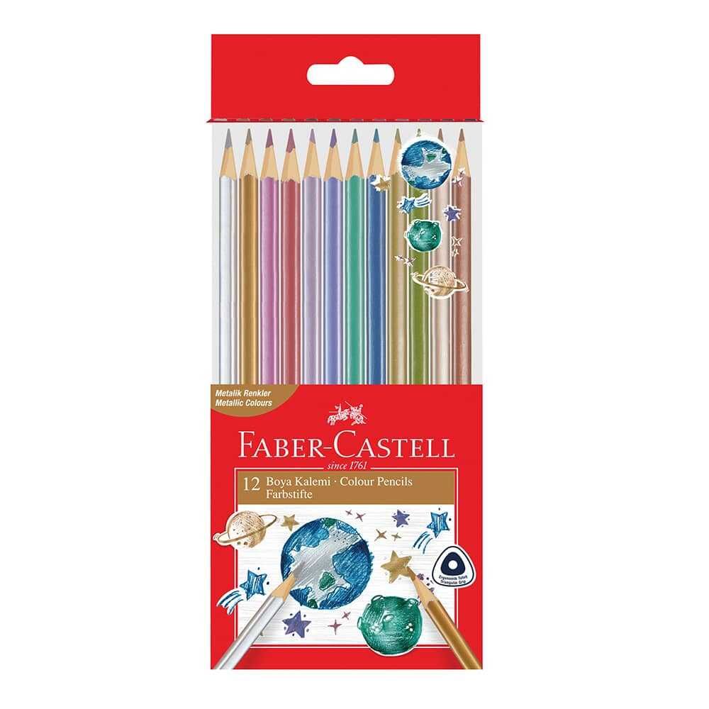 FABER 000006 BOYA KALEMİ ÜÇGEN METALİK 12'Lİ