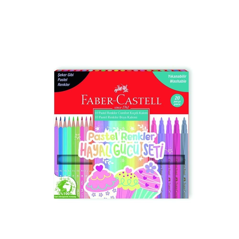 FABER 000107 PASTEL RENKLER HAYAL GÜCÜ SETİ 20'Lİ