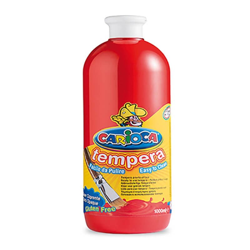 CARİOCA KO030/10 TEMPERA SULUBOYA SÜPER YIKANABİLİR 1000 ml KIRMIZI