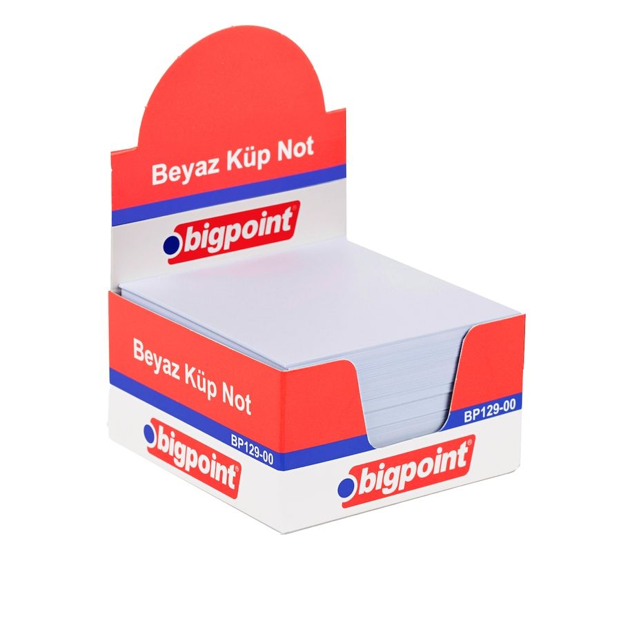 BİGPOİNT BP129-00 KÜP NOTLUK BEYAZ 8X8CM 12'Lİ KT.