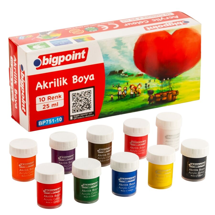 BİGPOİNT BP751-10 AKRİLİK BOYA 10 RENK X 25 ML