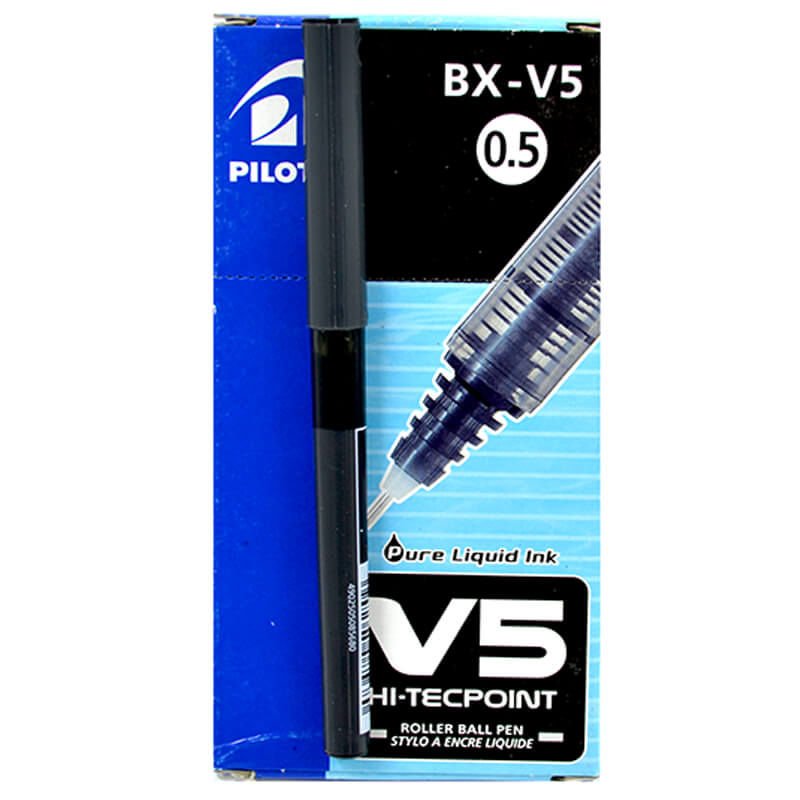 PİLOT V5 İĞNE UÇ ROLLER KALEM 05 MM SİYAH 12'Lİ KT.