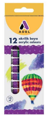 ADEL 000038 AKRİLİK BOYA 12 Lİ 12ML TÜP