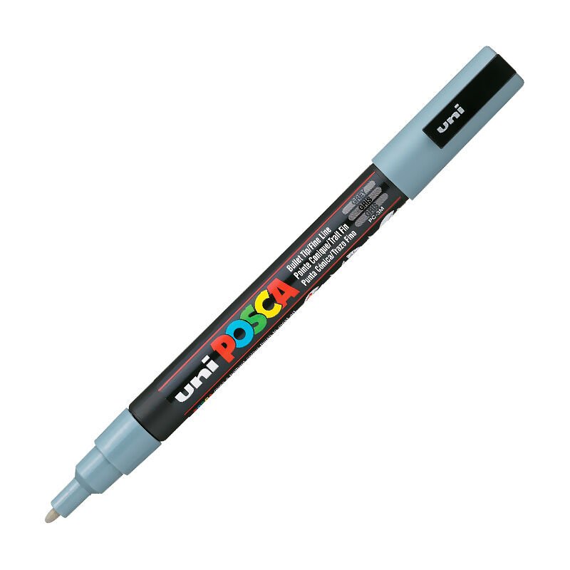 UNİ PC-3M POSCA POSTER MARKÖRÜ GRİ 6'LI KT.