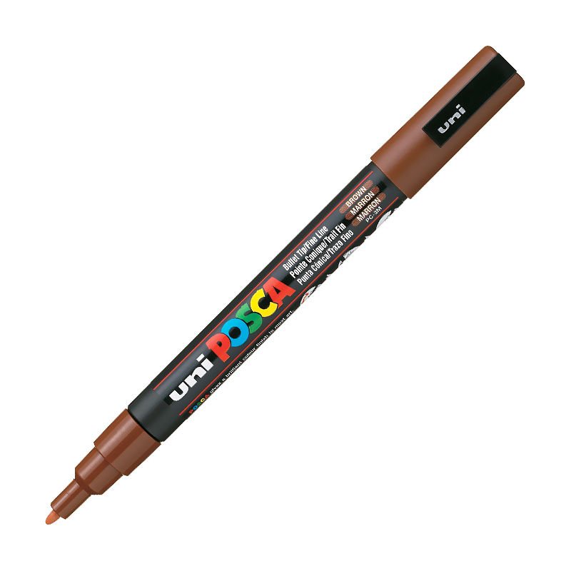 UNİ PC-3M POSCA POSTER MARKÖRÜ KAHVERENGİ 6'LI KT.