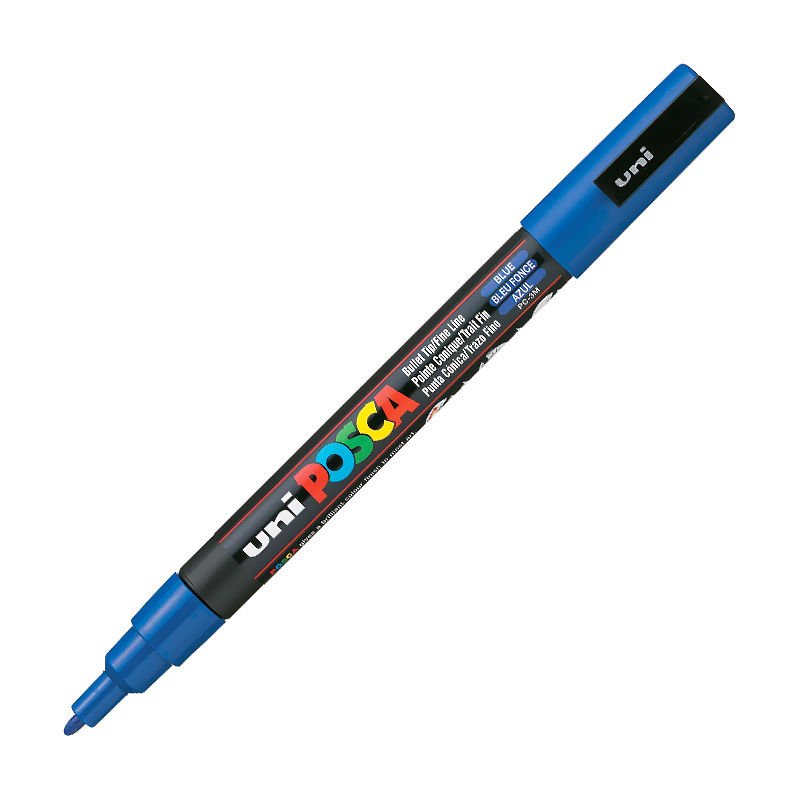 UNİ PC-3M POSCA POSTER MARKÖRÜ MAVİ 6'LI KT.