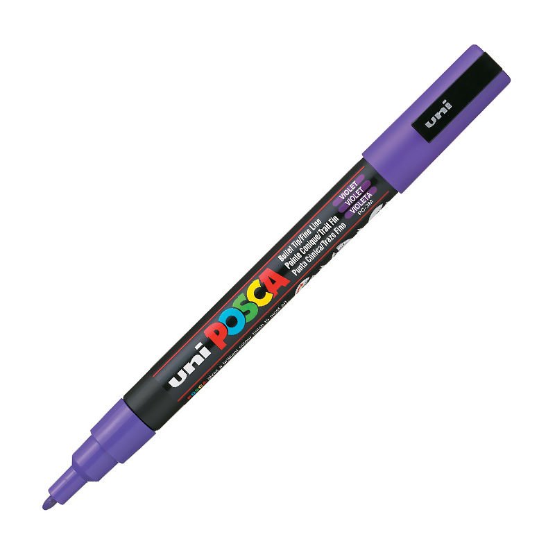 UNİ PC-3M POSCA POSTER MARKÖRÜ MOR 6'LI KT.