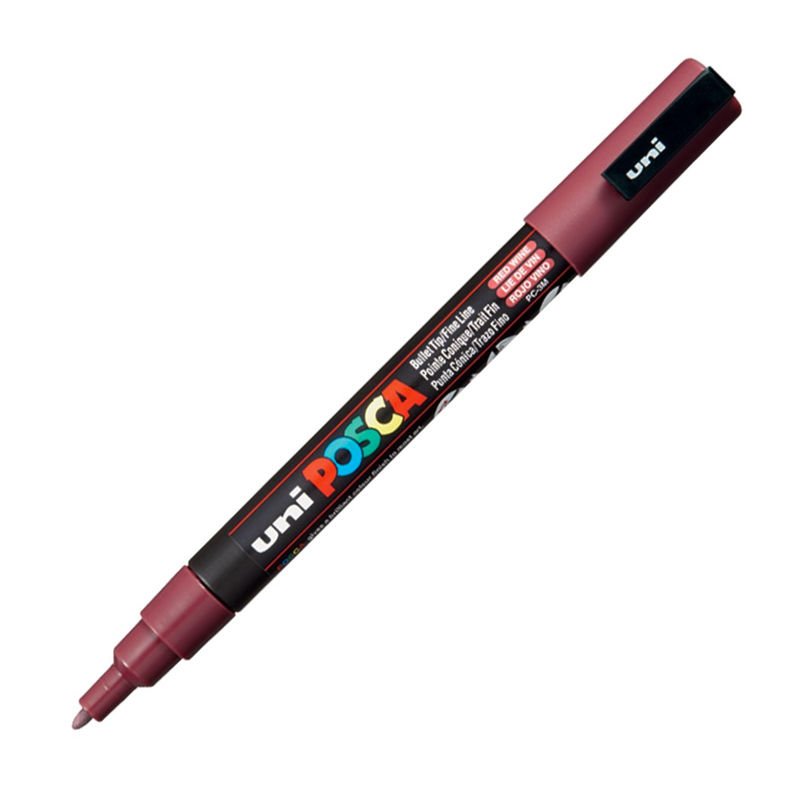 UNİ PC-3M POSCA POSTER MARKÖRÜ ŞARAP KIRMIZI 6'LI KT.