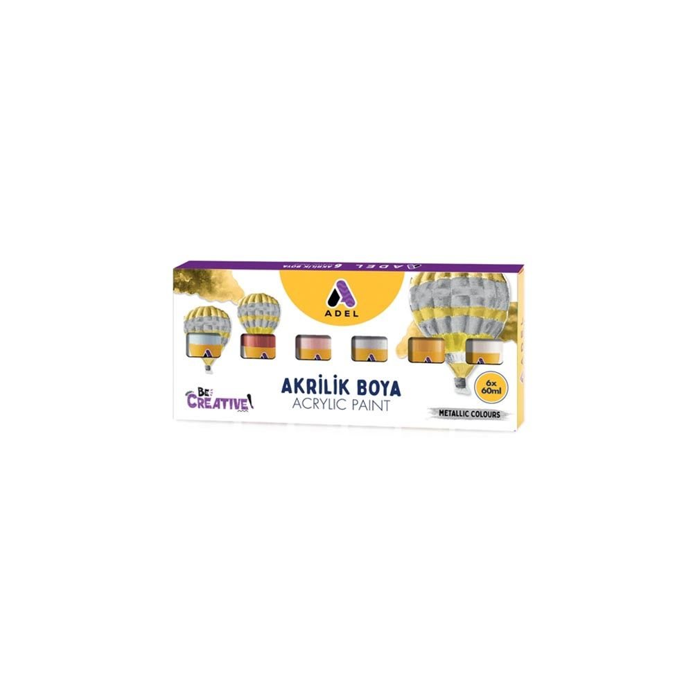 ADEL 000055 AKRİLİK BOYA 60*6 METALİK RENKLER