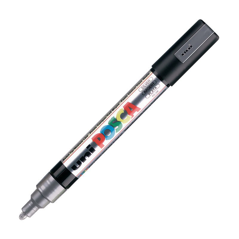 UNİ PC-5M POSCA POSTER MARKÖRÜ GÜMÜŞ 6'LI KT.