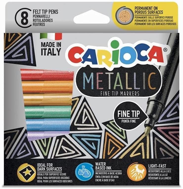 CARİOCA 43162 K.METALİK KEÇELİ KALEMİ 8'Lİ