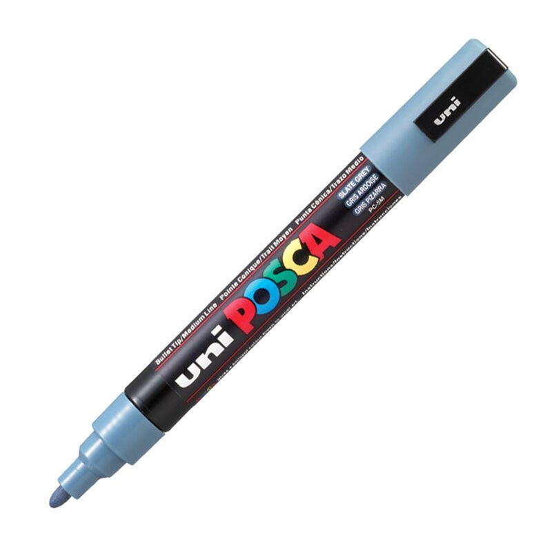 UNİ PC-5M POSCA POSTER MARKÖRÜ KURŞUN GRİ 6'LI KT.