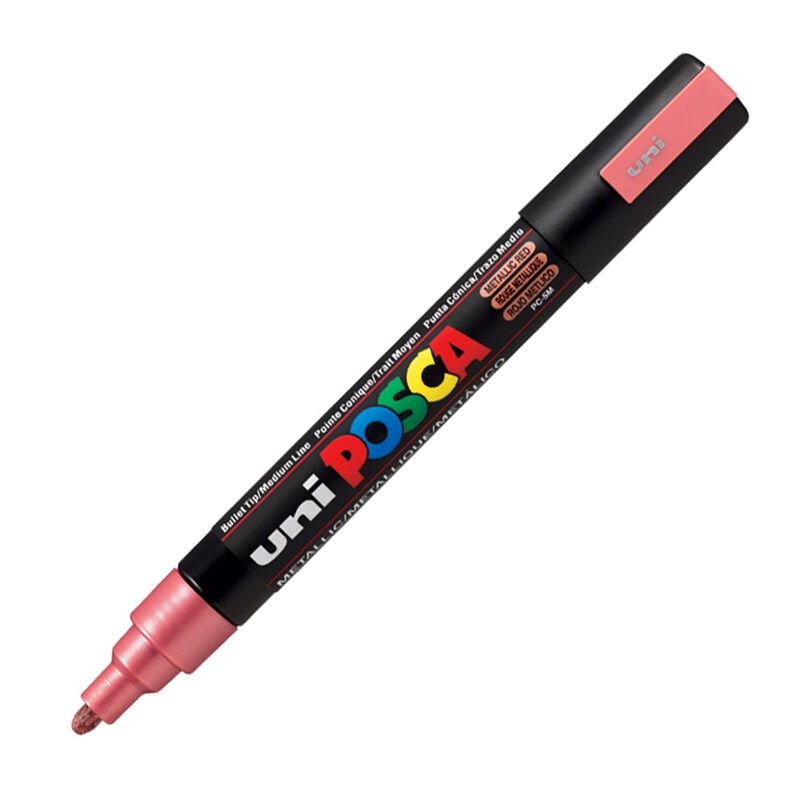 UNİ PC-5M POSCA POSTER MARKÖRÜ METALİK KIRMIZI 6'LI KT.