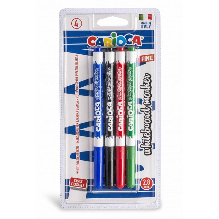 CARİOCA 43231 BEYAZ TAHTA KALEMİ 4 RENK 4'LÜ BLİSTERLİ 2.8 MM