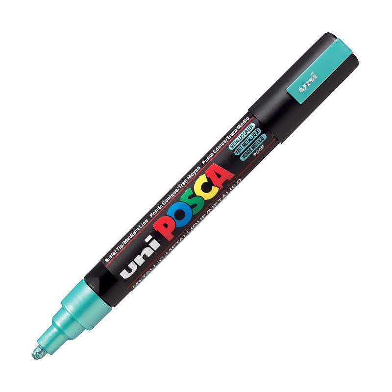 UNİ PC-5M POSCA POSTER MARKÖRÜ METALİK YEŞİL 6'LI KT.